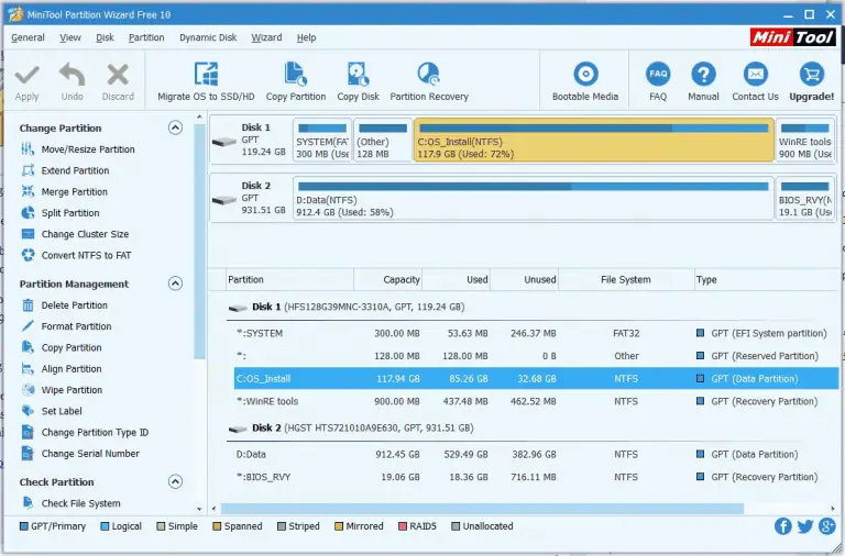 تنزيل MiniTool Partition Wizard مجانًا