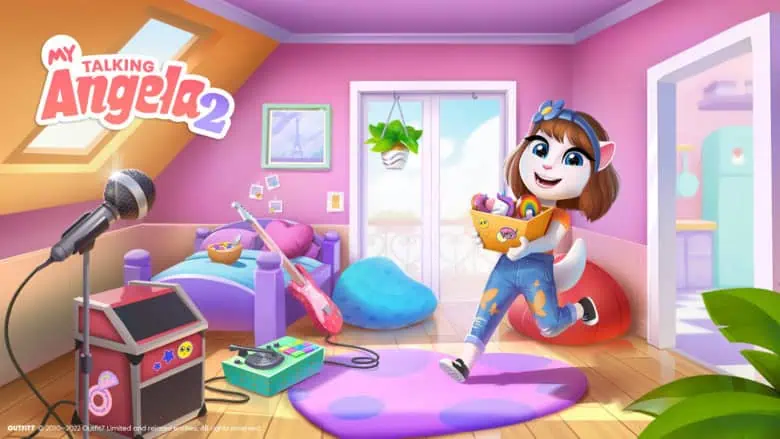تحميل لعبة My Talking Angela 2 مهكرة جواهر 2025 للأندرويد